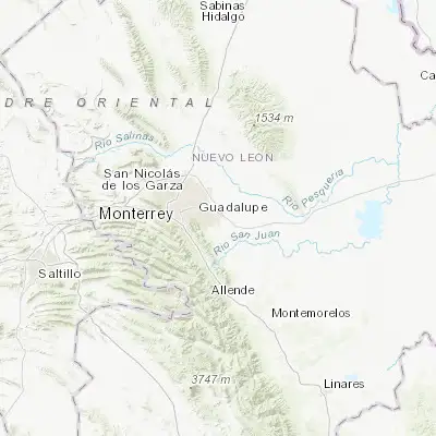Map showing location of Ciudad Benito Juárez (25.647240, -100.095820)