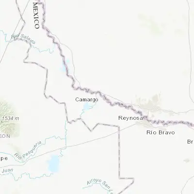 Map showing location of Ciudad Camargo (26.314370, -98.833780)