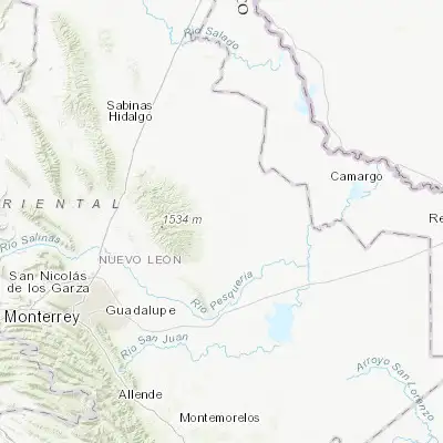 Map showing location of Ciudad Cerralvo (26.084990, -99.615080)