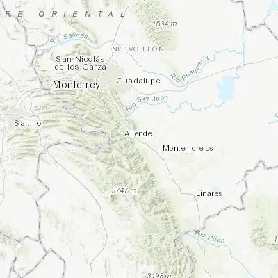 Map showing location of Ciudad de Allende (25.276730, -100.014420)