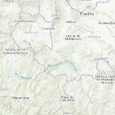 Map showing location of Ciudad de Chiautla de Tapia (18.300000, -98.603890)