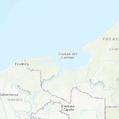 Map showing location of Ciudad del Carmen (18.645920, -91.829910)