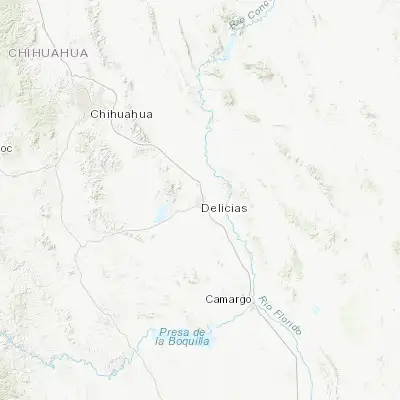 Map showing location of Ciudad Delicias (28.190130, -105.470120)
