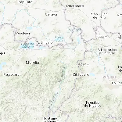 Map showing location of Ciudad Hidalgo (19.692700, -100.554450)