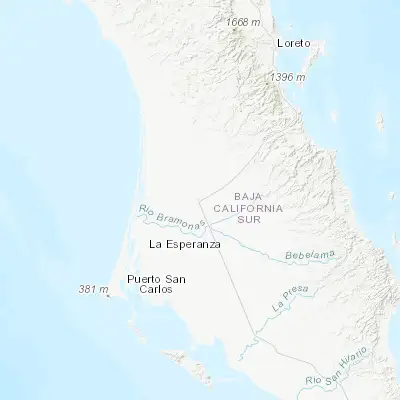 Map showing location of Ciudad Insurgentes (25.263450, -111.774440)