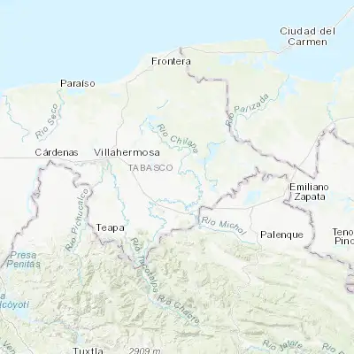 Map showing location of Ciudad Pemex (17.882680, -92.484060)