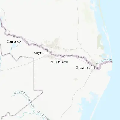 Map showing location of Ciudad Río Bravo (25.987290, -98.094140)