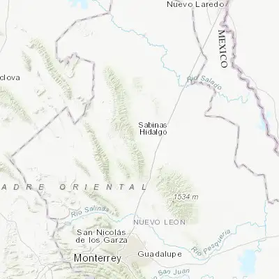 Map showing location of Ciudad Sabinas Hidalgo (26.503580, -100.181870)