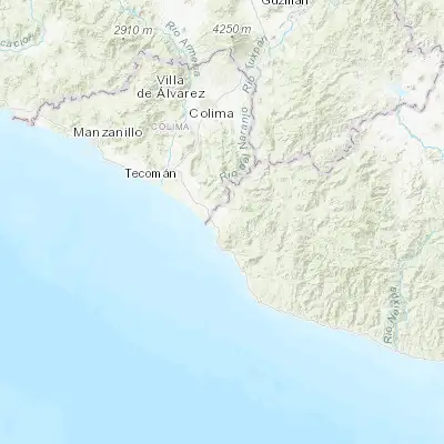 Map showing location of Coahuayana de Hidalgo (18.702240, -103.661450)