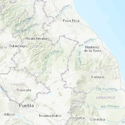Map showing location of Coahuixco (19.805560, -97.410280)