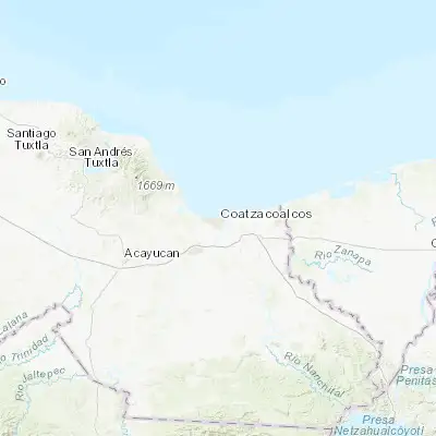 Map showing location of Coatzacoalcos (18.149050, -94.444700)