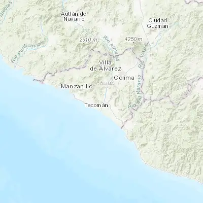 Map showing location of Cofradía de Juárez (18.962610, -103.955490)