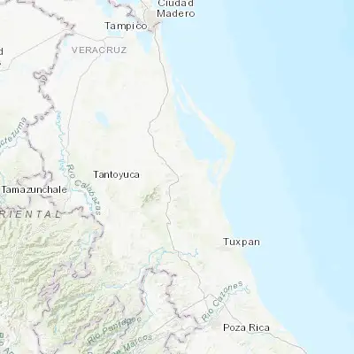 Map showing location of Colonia las Flores (21.361670, -97.693060)