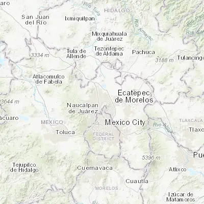 Map showing location of Colonia Lázaro Cárdenas (Los Hornos) (19.631670, -99.153330)