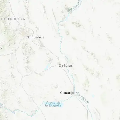 Map showing location of Colonia Revolución (28.241670, -105.443610)
