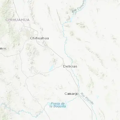 Map showing location of Congregación Ortíz (28.253750, -105.519220)
