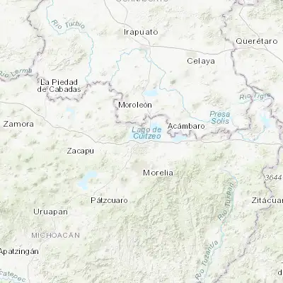 Map showing location of Copándaro de Galeana (19.892540, -101.213940)