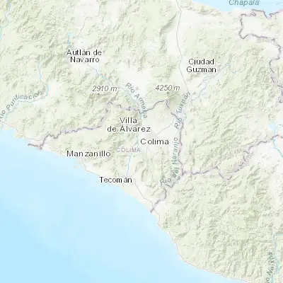 Map showing location of Coquimatlán (19.206250, -103.809520)