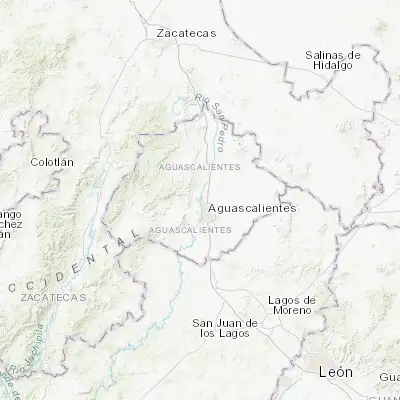 Map showing location of Corral de Barrancos (21.950280, -102.332220)