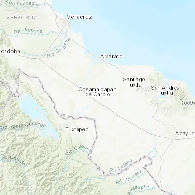 Map showing location of Cosamaloapan (18.367590, -95.798570)