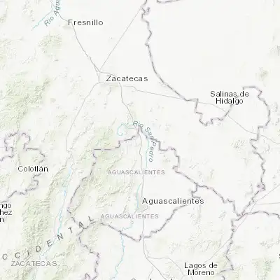 Map showing location of Cosío (22.366250, -102.300080)