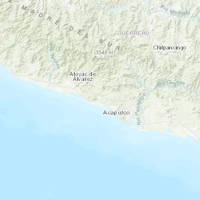 Map showing location of Coyuca de Benítez (17.008950, -100.087140)