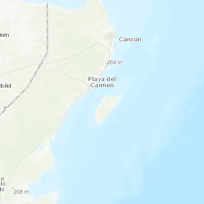 Map showing location of Cozumel (20.500380, -86.942720)