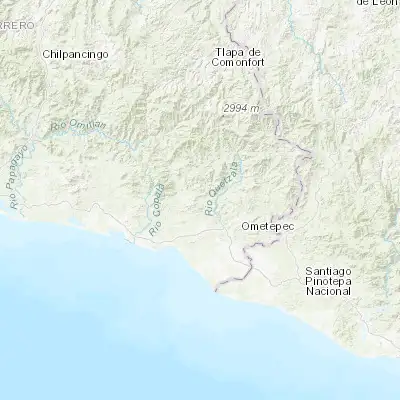 Map showing location of Cuanacaxtitlán (16.799530, -98.639920)