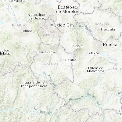 Map showing location of Cuautla (18.810600, -98.935250)