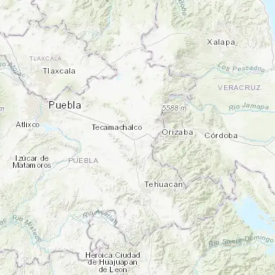 Map showing location of Cuesta Blanca (18.845360, -97.467530)