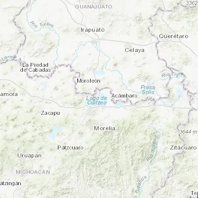 Map showing location of Cuitzeo del Porvenir (19.970250, -101.142900)