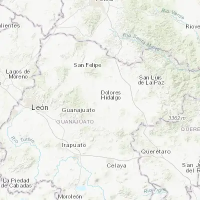 Map showing location of Dolores Hidalgo Cuna de la Independencia Nacional (21.156110, -100.932500)