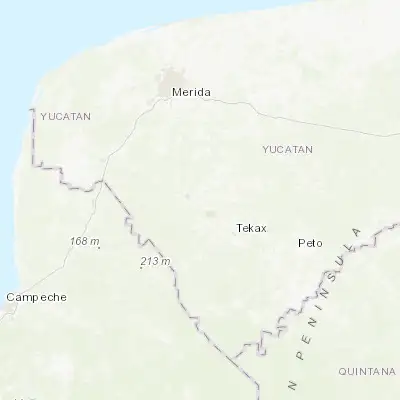 Map showing location of Dzan (20.388880, -89.468550)