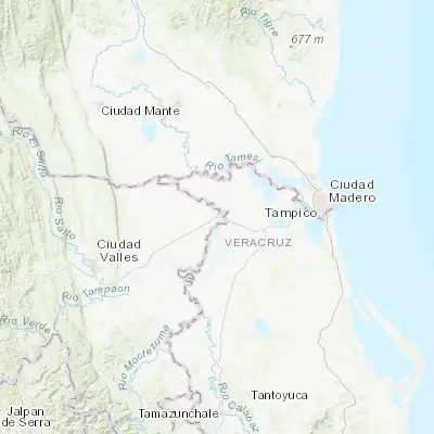 Map showing location of Ébano (22.218080, -98.377060)