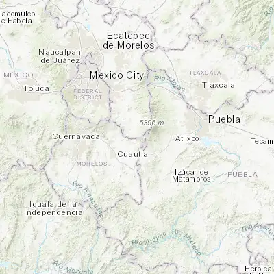 Map showing location of Ecatzingo de Hidalgo (18.955080, -98.751980)