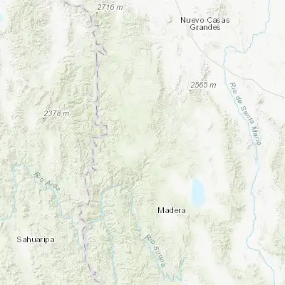Map showing location of Ejido El Largo (29.683330, -108.266670)