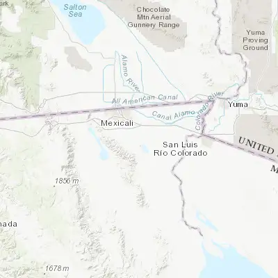 Map showing location of Ejido Michoacán de Ocampo (32.465120, -115.310030)