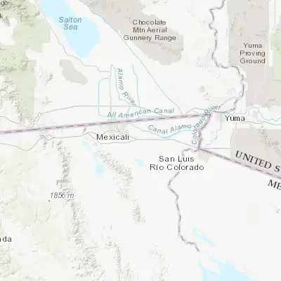 Map showing location of Ejido Sinaloa (32.547340, -115.270410)