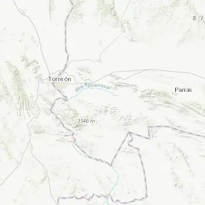 Map showing location of Ejido Venustiano Carranza (25.350910, -102.956980)
