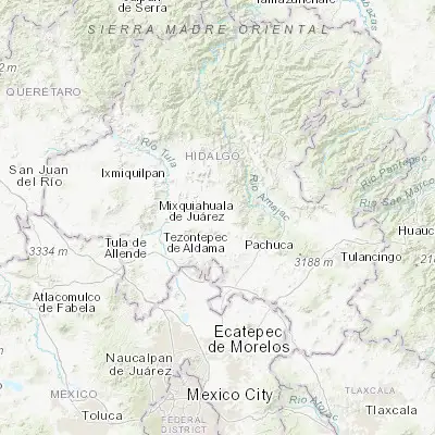 Map showing location of El Boxtha (20.259720, -98.974170)