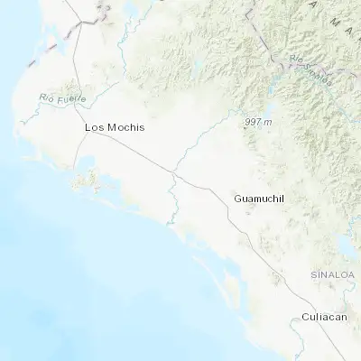 Map showing location of El Burrión (25.538780, -108.412860)