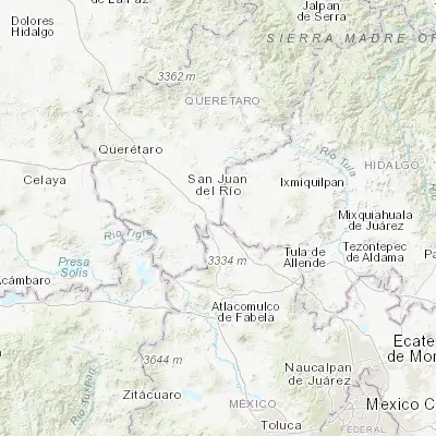 Map showing location of El Cazadero (20.300110, -99.871860)