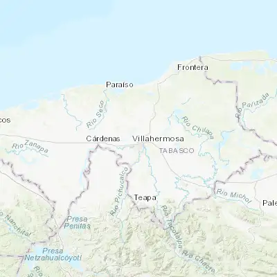 Map showing location of El Cedro (18.026990, -92.947600)