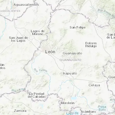 Map showing location of El Coecillo (20.976510, -101.450100)
