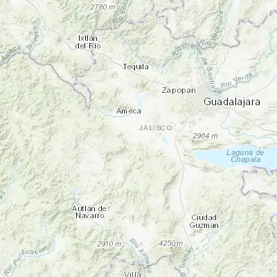 Map showing location of El Crucero de Santa María (20.383170, -103.861310)