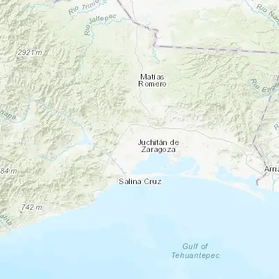 Map showing location of El Espinal (16.485250, -95.039950)