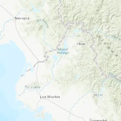 Map showing location of El Fuerte (26.416860, -108.618280)