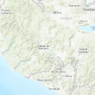 Map showing location of El Limón (19.825460, -104.156330)