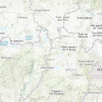 Map showing location of El Oro de Hidalgo (19.802720, -100.130810)