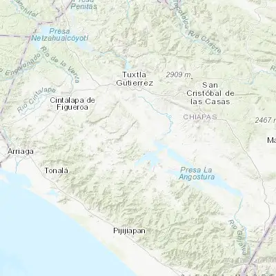 Map showing location of El Parral (16.370350, -93.005670)